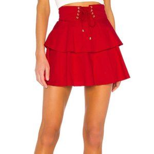 NWT Lovers + Friends Gwen Mini Skirt in Red
